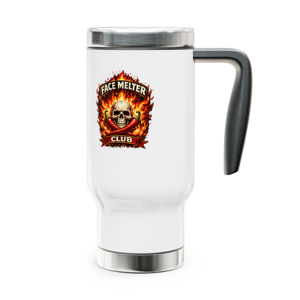 Face Melter Club Skull Travel Mug — 14oz Stainless Steel Insulated Handle Mug